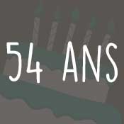 Carte anniversaire 54 ans Carte anniversaire 54 ans