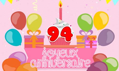 carte anniversaire 94 ans