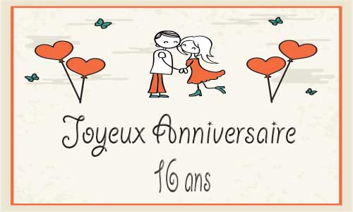 Carte Anniversaire Mariage 16 Ans Coeur Papillon