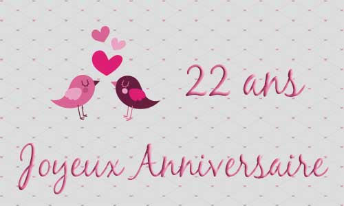 Carte Anniversaire Mariage 22 Ans Oiseau Coeur